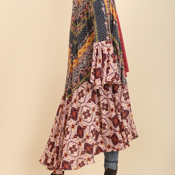 Umgee Boho Ruffled Long Kimono - Picture 2 of 8